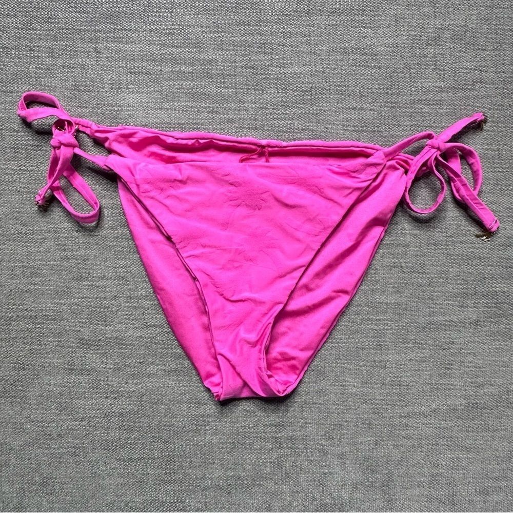 Trina Turk SWAY TIE SIDE PANT Bikini Bottoms Pink Palm Tree Size 12 NWT - Picture 3 of 7